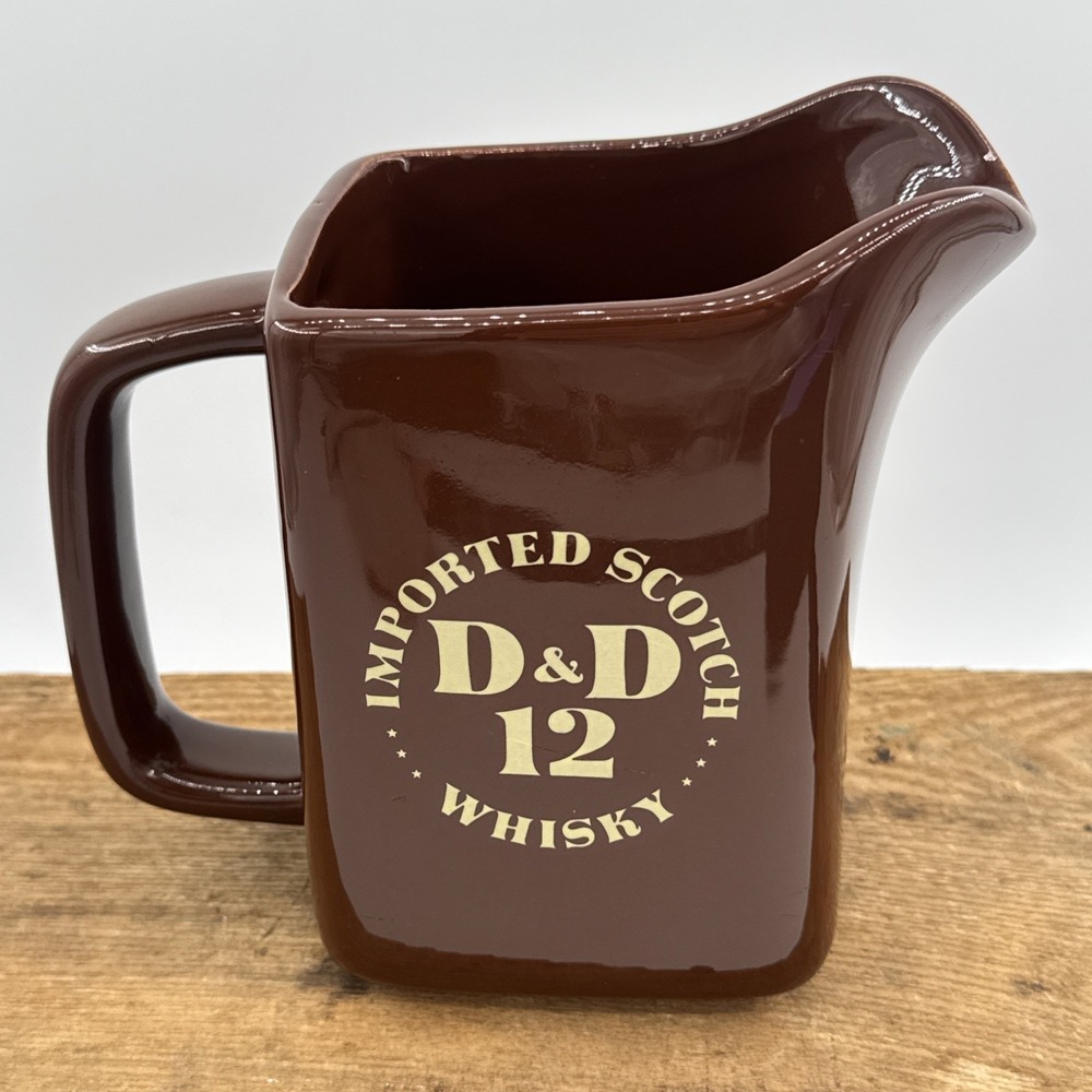 Pitcher D&D 12‎ Imported Scotch Whisky Pub Jug Water Bar Barware Whiskey Vintage